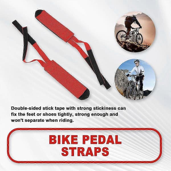 1 par pedalstropper, fodpedalstropper, børnepedalstropper, cykelfodstropper Red