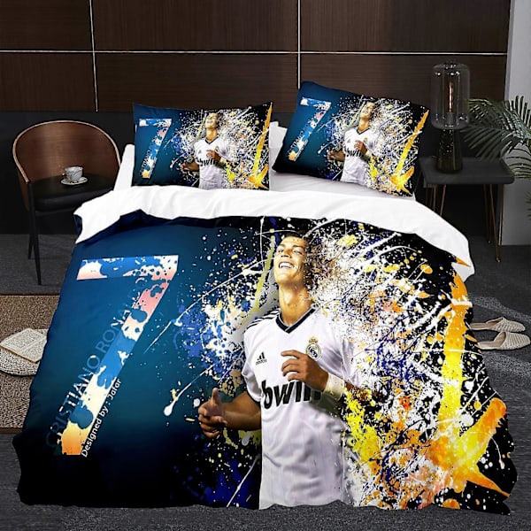 [LCS]Sæt Sengetøj Til Dyne 3d Ronaldo,g,140x200cm