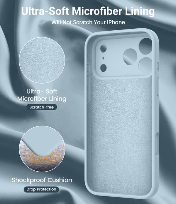[LCS] Ultratynt MagSafe-deksel til iPhone 17 Pro Max - Mykt flytende silikonbeskyttelse iPhone 17 Pro Max iPhone 17 Pro Max bleu bébé