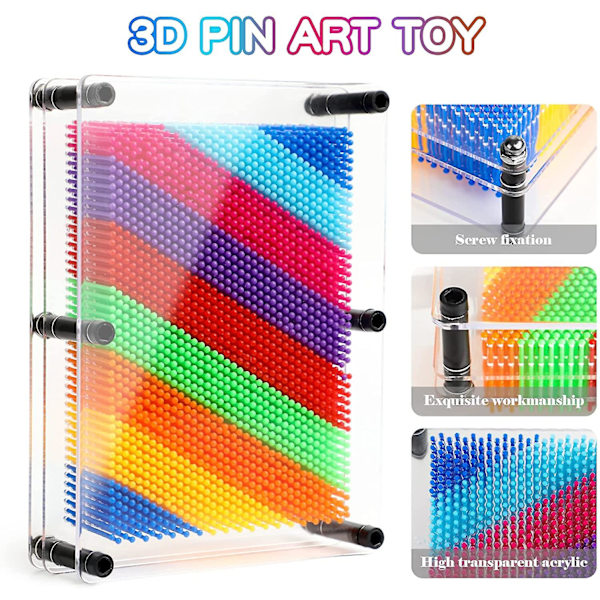 3D Pin Art Leksak, Unik Plast Pin Art Tavla För Barn, Inspirerar Fantasi & Utmanar Sinne Multicolor