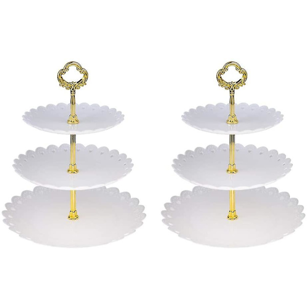 3-etagers kageopsats (sort) White
