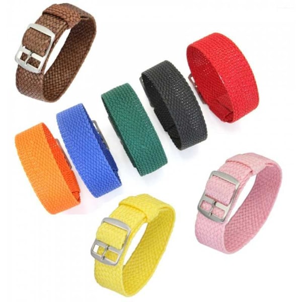 Flätat Retro Klockarmband 20mm Svart Svart 50