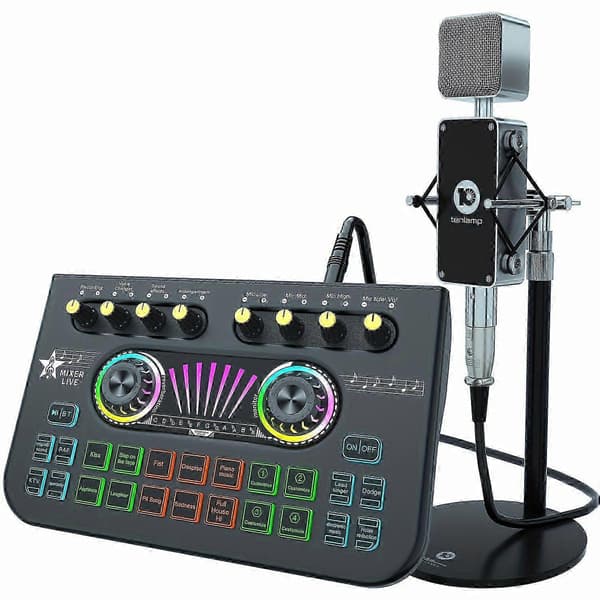 Pro Studio Optagelsespakke - Alt-i-én Audio Interface med Indbygget Mixer Vokaleffekter og Live 26s