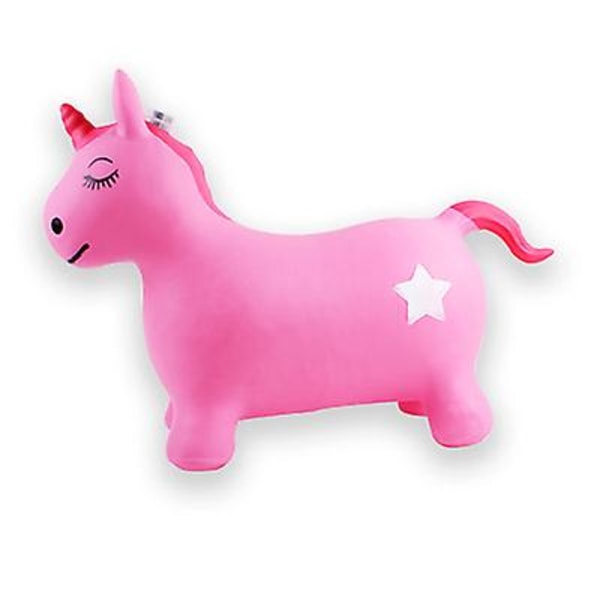 Unicorn Hopping Horse, utomhus och inomhus rida på djurleksaker pink