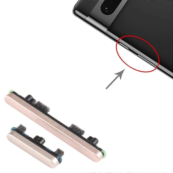 Google Pixel 7 Pro Kompatible Erstatningsdele til Tænd/Sluk- og Lydstyrkeknap Gold