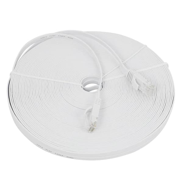 [LCS] Cat 6 Ethernet-kabel 30 meter fladt slankt langt internetnetværk LAN-patchkabler, Cat6 High S white