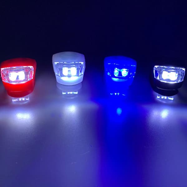 [LCS] 2 stk. cykelforlygte silikone LED forreste baghjulscykellygte White