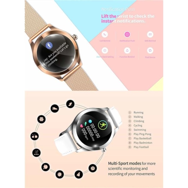 Smartwatch Dam Smartwatch Smart Watch för Dam med Time Di