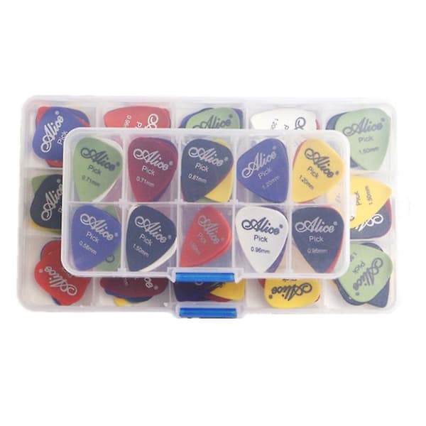 [LCS]30/50st Gitarrplektrum 1 Box Fodral Alice Akustisk Elbas Plektrum 30pcs