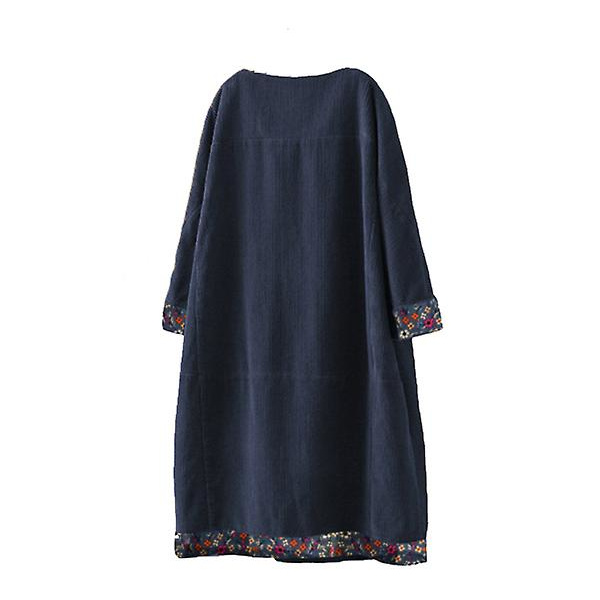 Oversize Tunika Klänning för Kvinnor, Manchester Långärmad Topp navy XL