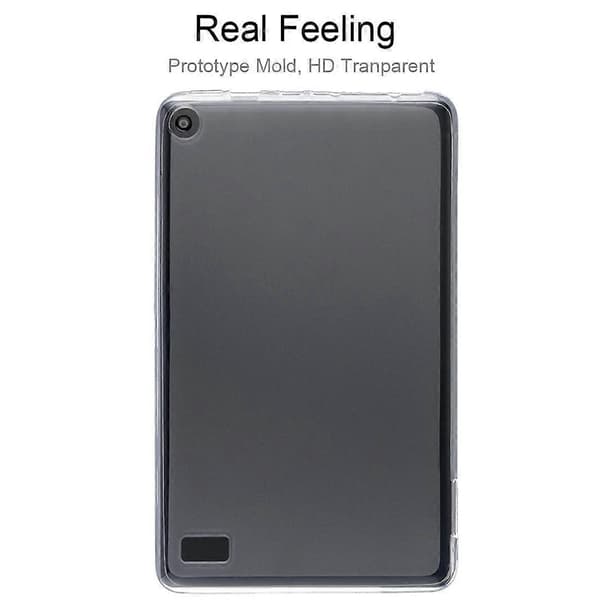 Til Kindle Fire 7 (2019) 0,75 mm fallsikker gjennomsiktig TPU-deksel