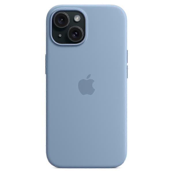 [LCS] iPhone 15 silikonskal med MagSafe - Reptåligt telefonfodral rött Light blue