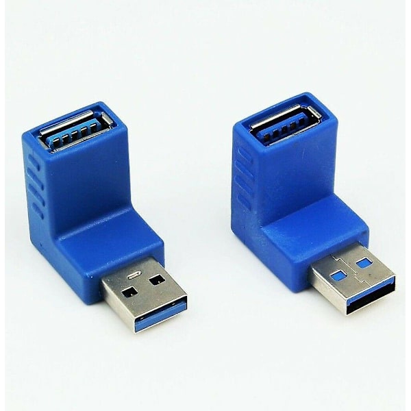 2 kpl 90 ja 270 asteen USB 3.0 nopeus oikea kulma uros-naaraspääsovitin