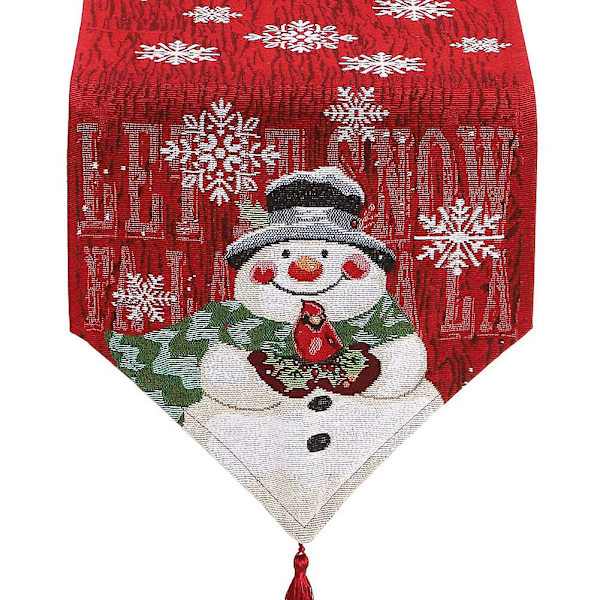 Julebordløper Snømann Broderi Bordløper Hjem Tab 33x183cm