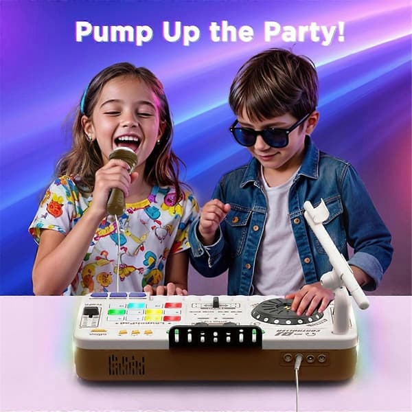 [LCS]DJ-mixerleksak med karaokemikrofon för barn 3-6 år White