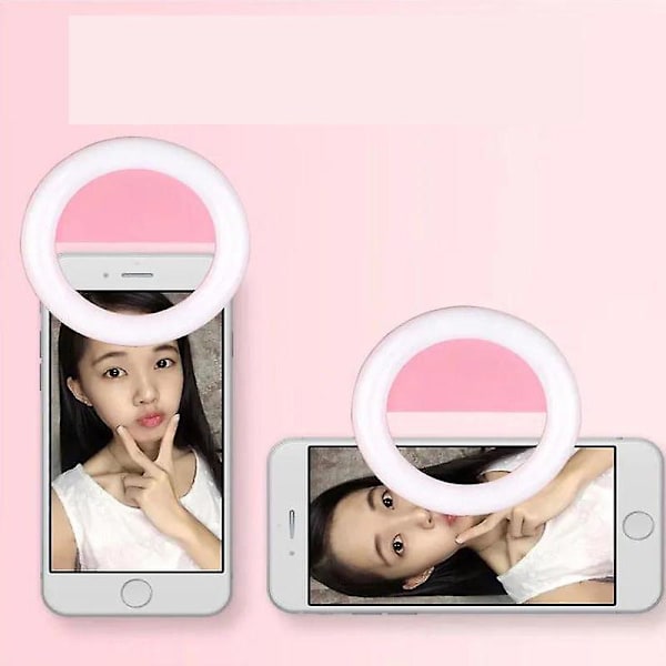 Mobiltelefon Fotolampa Mini Net Röd Live Clip Mobiltelefon Selfie Ring Skönhet Led Lampa pink