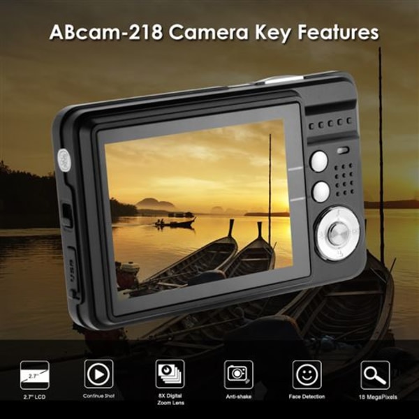 HD TFT LCD Digitalkamera Oppladbart Brennvidde 1080p Kamera