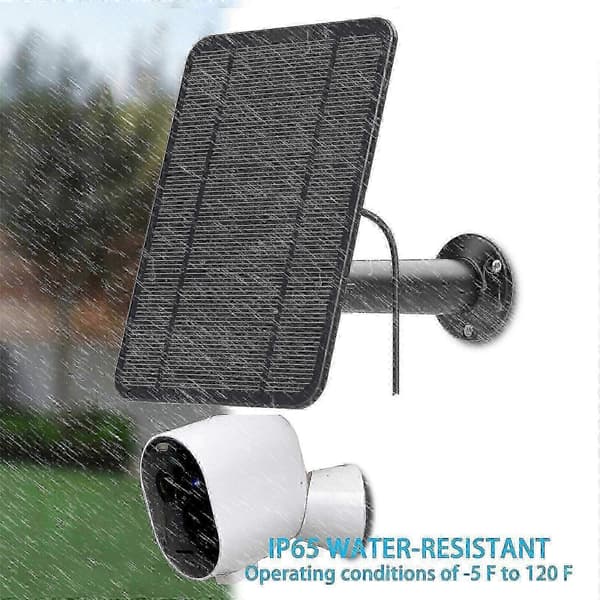 [LCS] Solcellelader for Arlo Ultra 2 Pro 3 Pro 4 Pro 3 Floodlight & Go 2 - 4W Vanntett Utendørs Strømforsyning for Sikkerhetskameraer