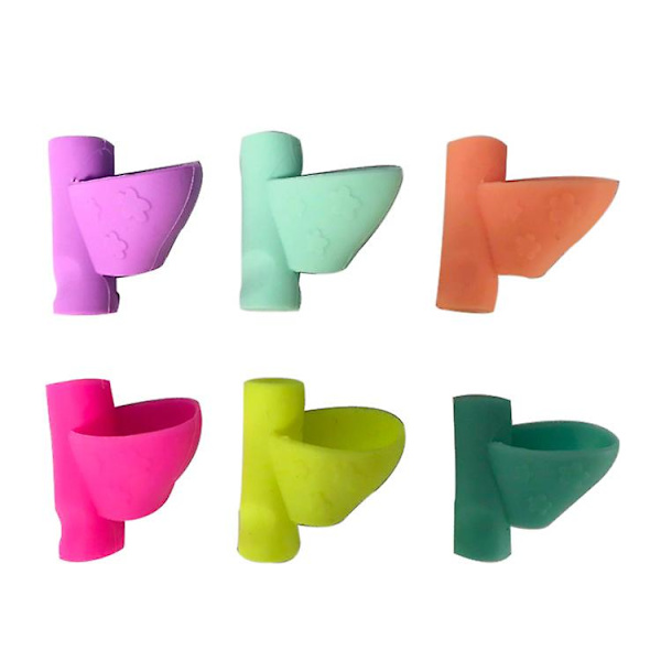 6 stk. Penneholder i silikon for barn Orange