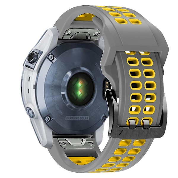 Silikonarmband för Garmin Fenix 7 22mm Grey Yellow