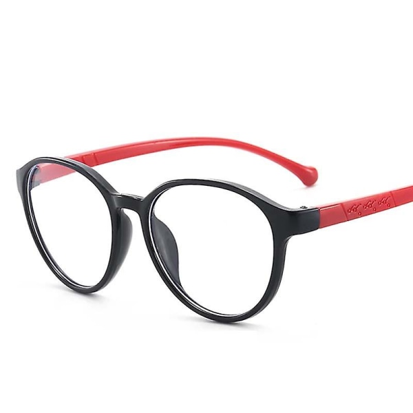 Barn Blått Ljus Blockerande Glasögon Söta Anti Eye Strain Mode Bågar Glasögon För Läs Lek Black Red