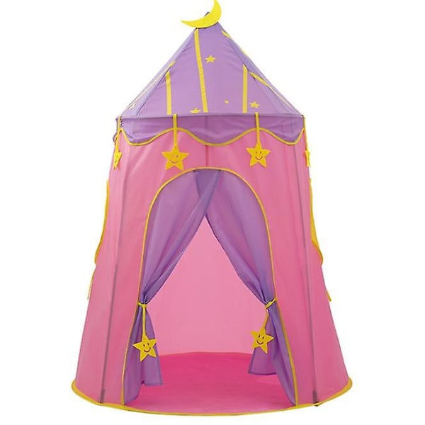 Barn som leker hopfällbart tält, prinsessan Castlekids tälthus pink