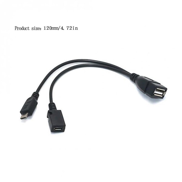 1 I 2 Otg Micro Usb Host Strøm Y Splitter Usb Adapter Til Mirco 5 Pin Hann Hunn Kabel Slitesterk Micro Usb Otg Kabel