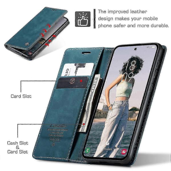 [LCS]Samsung Galaxy A56 5G -kotelo nahkaisella jalustalla ja korttipaikalla Multicolor Style E