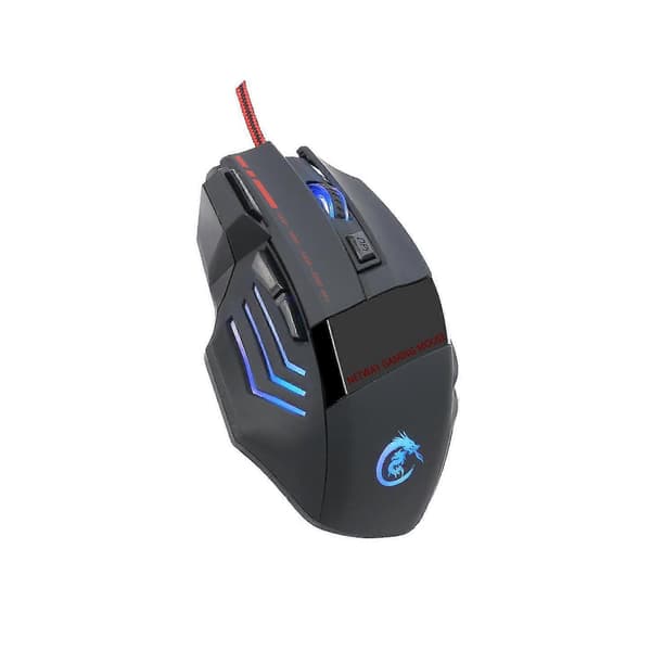 5500DPI 7 knapper LED USB Optisk Kablet Gaming Mus til Pro Gamer A907 Sort