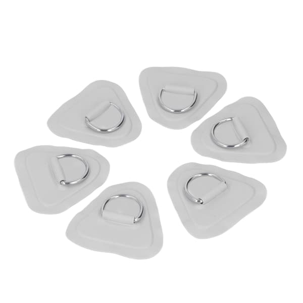 [LCS] 6 stk. PVC D-ring lapper Elastisk rebsæt Rustfrit stål Bungee-line til oppustelige både Kajakker Surfbrætter Paddleboards Grå