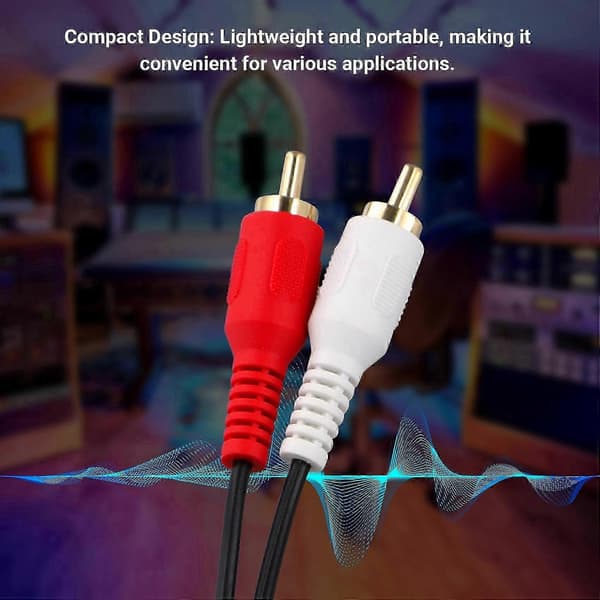 3,5 mm stereo og RCA o Balun til Cat5/6-kabel, RJ45 hun til 3,5 mm & dobbelt RCA o-adapter Black