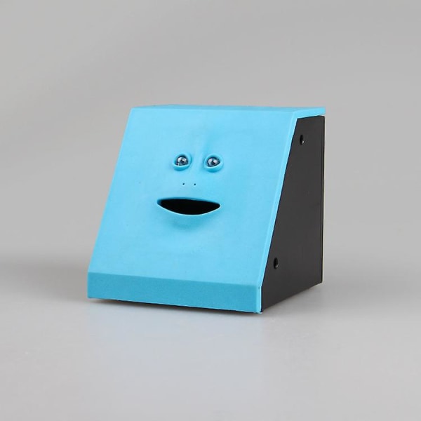 Ansikte Bank Mynt Automatisk Äta Sparbank Spargris Barn Leksaker Presenter Batteridrivet hem Blue