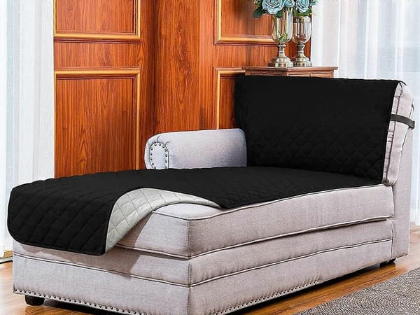 L-formet sjeselongsofa trekk sofatrekk sofatrekk svart
