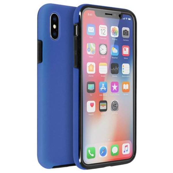 Skal för iPhone X, frontskydd silikon, baksida polykarbonat