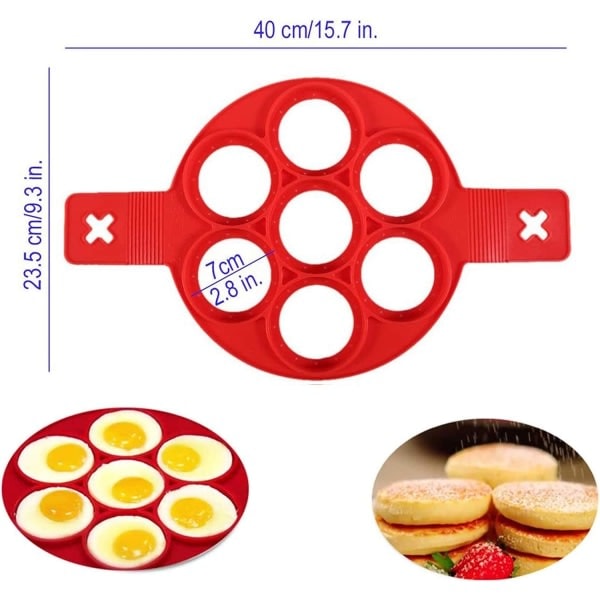 Galaxy Silikone Pandekagepander - Non-stick 7-huls forme - Perfekt til at lave luftige pandekager hver gang