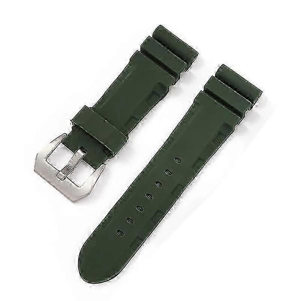 Flexibelt klockarmband i gummi för Panerai 24mm herrklocka Grey
