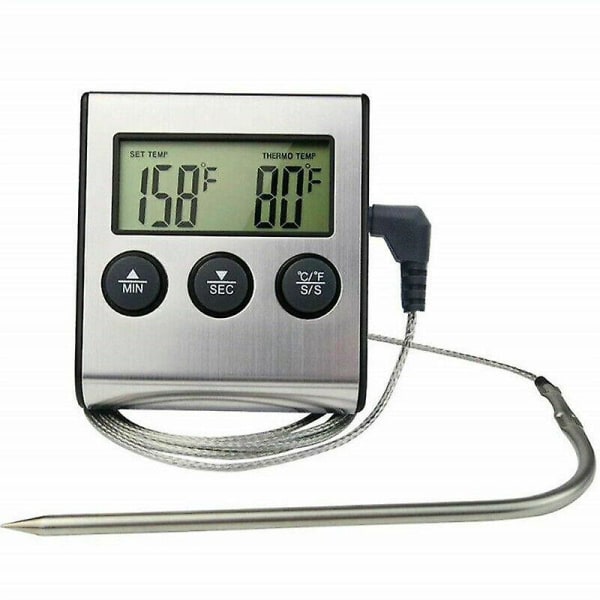Digital Matlagning Kötttermometer För Grill Ugn BBQ Timer Sond