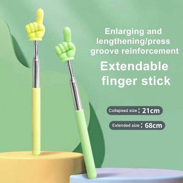 Extendable Finger Stick Retractable Telescopic Classroom Teacher Pointer Mini Handheld Presentation -Sy Blue