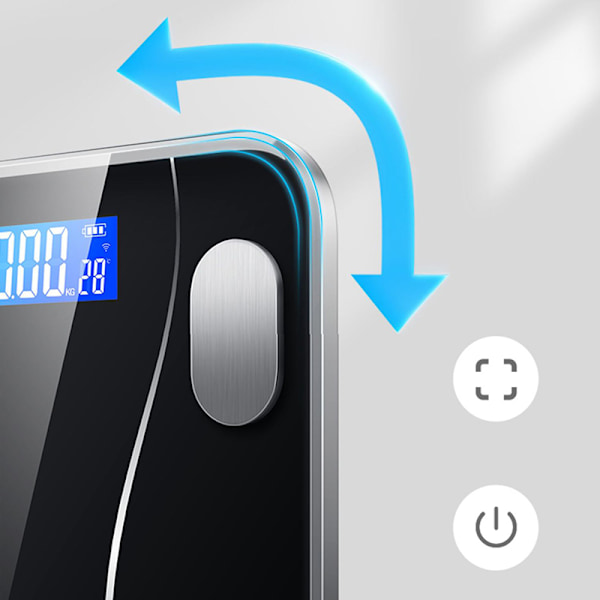 Intelligent Kroppsfettvåg, LED Trådlös Digital Våg för Badrum, Kroppssammansättningsanalysator, Viktmätning Svart-B No, Black-B