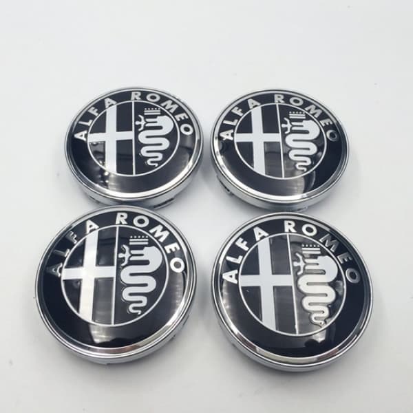 [LCS]4-pak Alfa - 60MM Centerkapsler Alfa Romeo Sølv