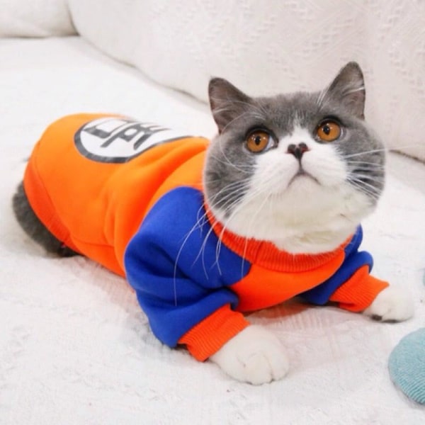 Mode husdjur katt kostym sommar katt väst huvtröja mysiga mascoats gotos kläder Hoodie-doraemon Xs