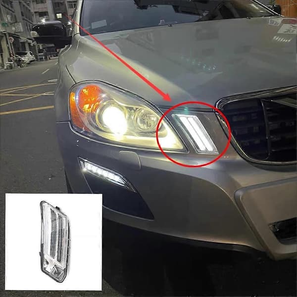 [LCS]31290874 Høyre side bil frontfanger DRL kjørelys blinklys tåkelys for XC60 2 Black Right