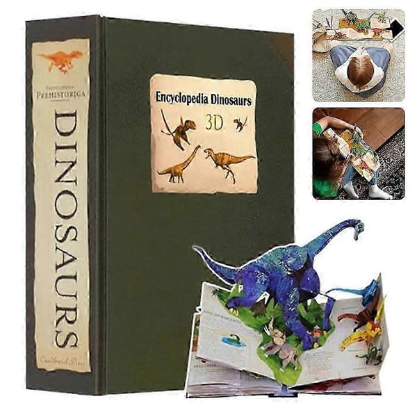 3D Encyclopedia Prehistorica Dinosaurs, Morsom Dinosaurleksikon 3D Bilde Pop Up Bok Bursdagsgave til Barn 1pcs