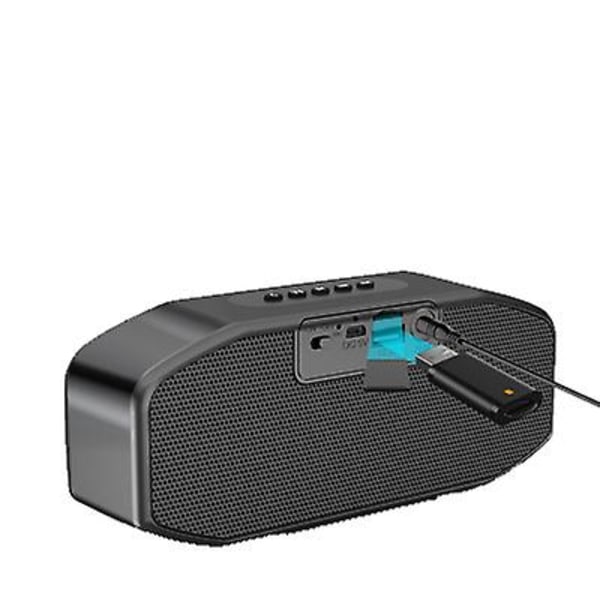 Bärbar trådlös Bluetooth-högtalare för utomhusbruk, dubbla högtalare, subwoofer, LCD-display black