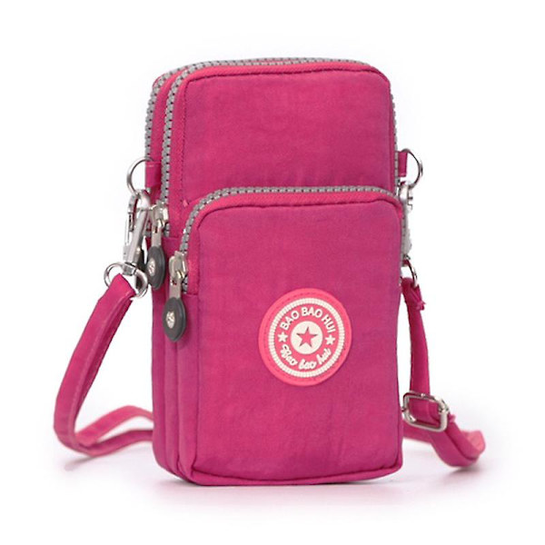 Mobiltelefonväska Crossbody Väska Mode Plånbok Axelväska Plånbok Handväska För Kvinnor Deep Rose