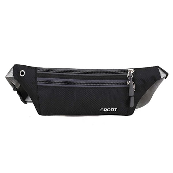 Praktisk Holdbar Taljetaske Maven Taske Crossbody Taske Løbetaske - Sort sort black