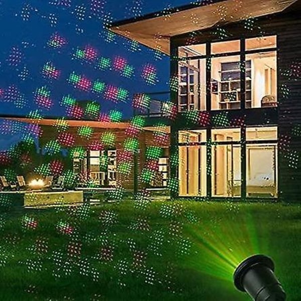 Julelys projektor med RF fjernkontroll (flerfarget)