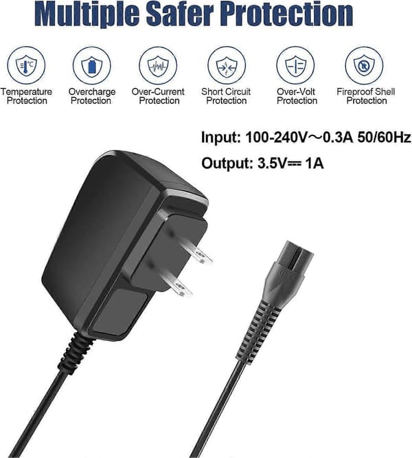 [LCS]3.5V Hårklipperoplader til Wahl Color Pro 9649 Trådløs Hårklipper & Trimmer 6.6FT Erstatningsstrømkabeladapter til Whal