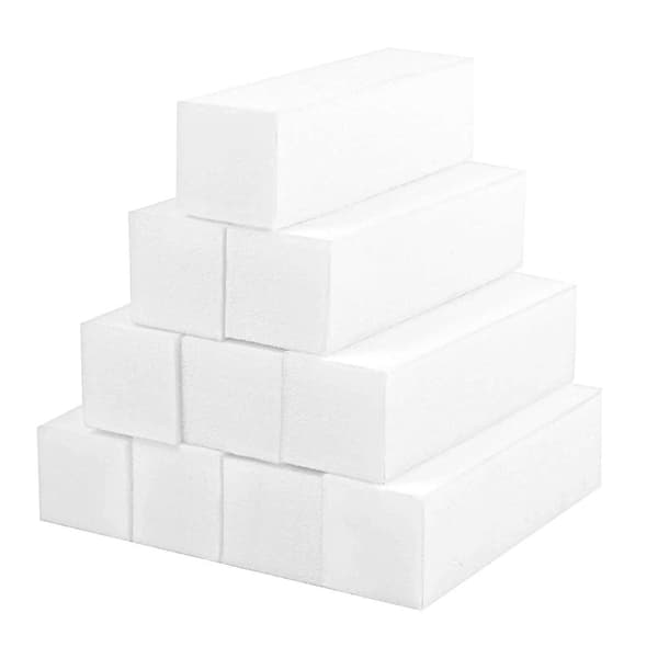 10 x hvide slibeblokke til negledesign neglepoleringsblok