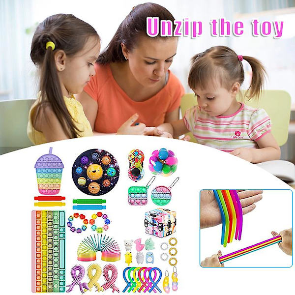 Fidget Leksaker Paket Pop Leksak Anti-ångest Verktyg Stor Storlek Tryck Pop Leksak För Barn Vuxna Leka Tillsammans C